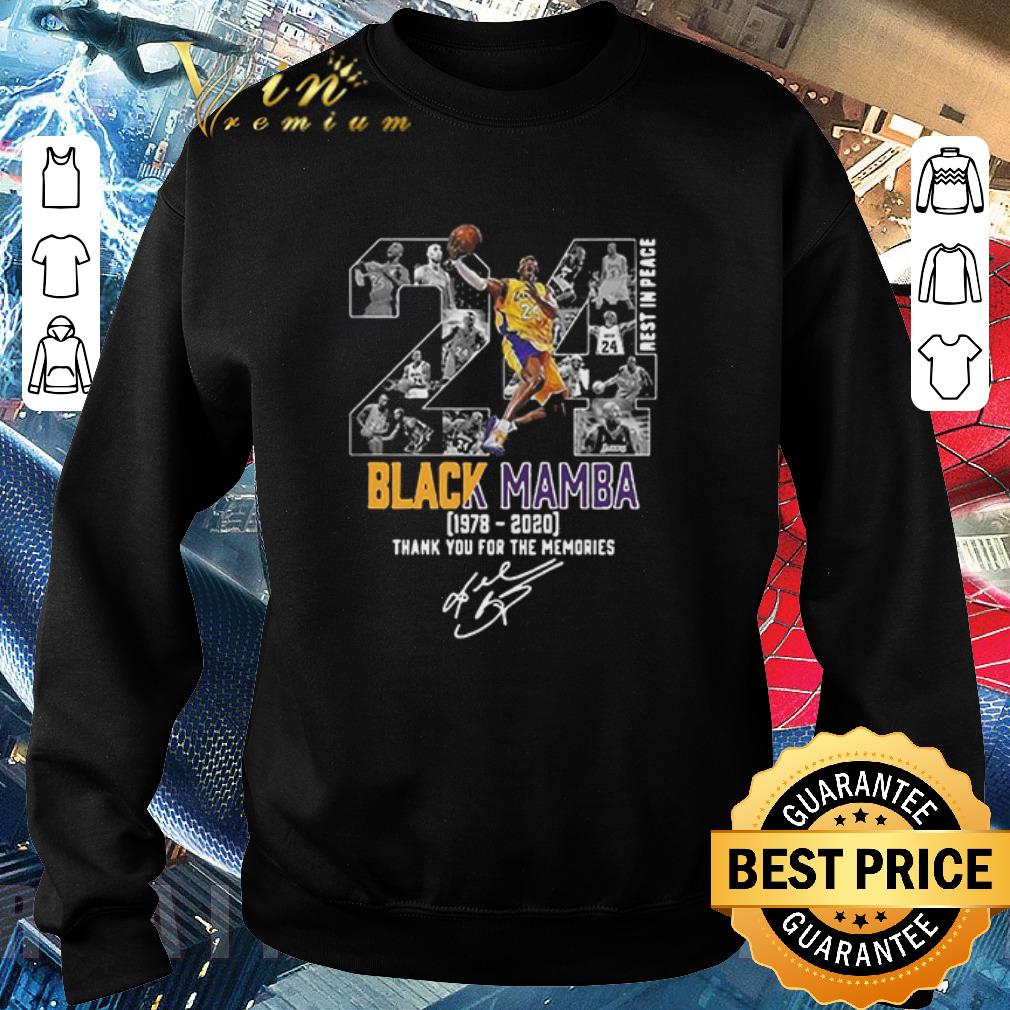 Premium Rest In Peace 24 Kobe Bryant Black Mamba 1978 2020 Thank You For The Memories Signature shirt da734576 premium rest in peace 24 kobe bryant black mamba 1978 2020 thank you for the memories signature shirt 4 - Premium Rest In Peace 24 Kobe Bryant Black Mamba 1978 2020 Thank You For The Memories Signature shirt