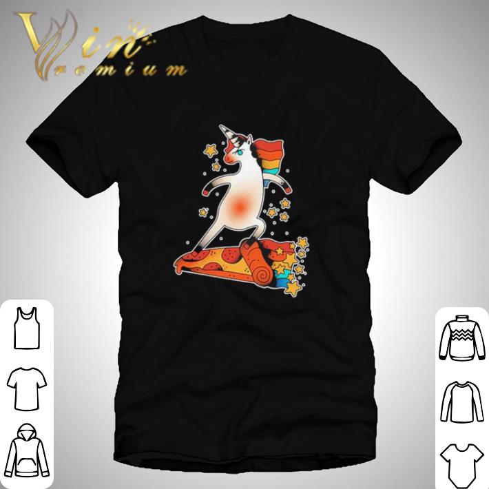 Funny rad unicorn skateboarding a pizza tattoo shirt sweatshirt
