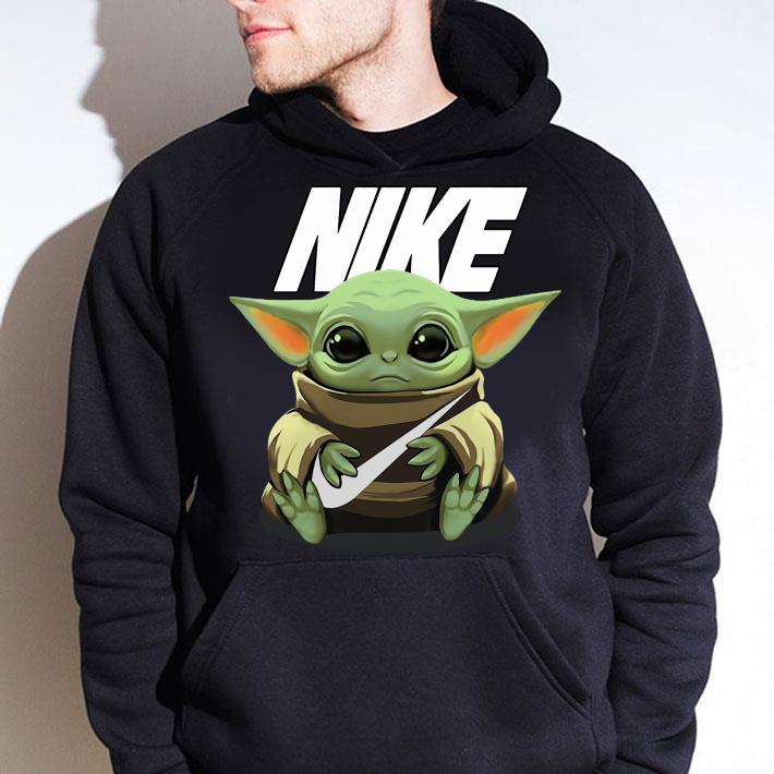 43f9069f baby yoda hug nike shirt 4 - Premium Baby Yoda hug Nike shirt