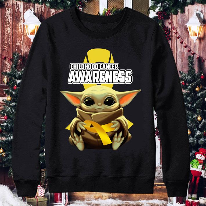 a28f1f9b baby yoda hug childhood cancer awareness star wars mandalorian shirt 4 - Original Baby Yoda Hug Childhood Cancer Awareness Star Wars Mandalorian shirt