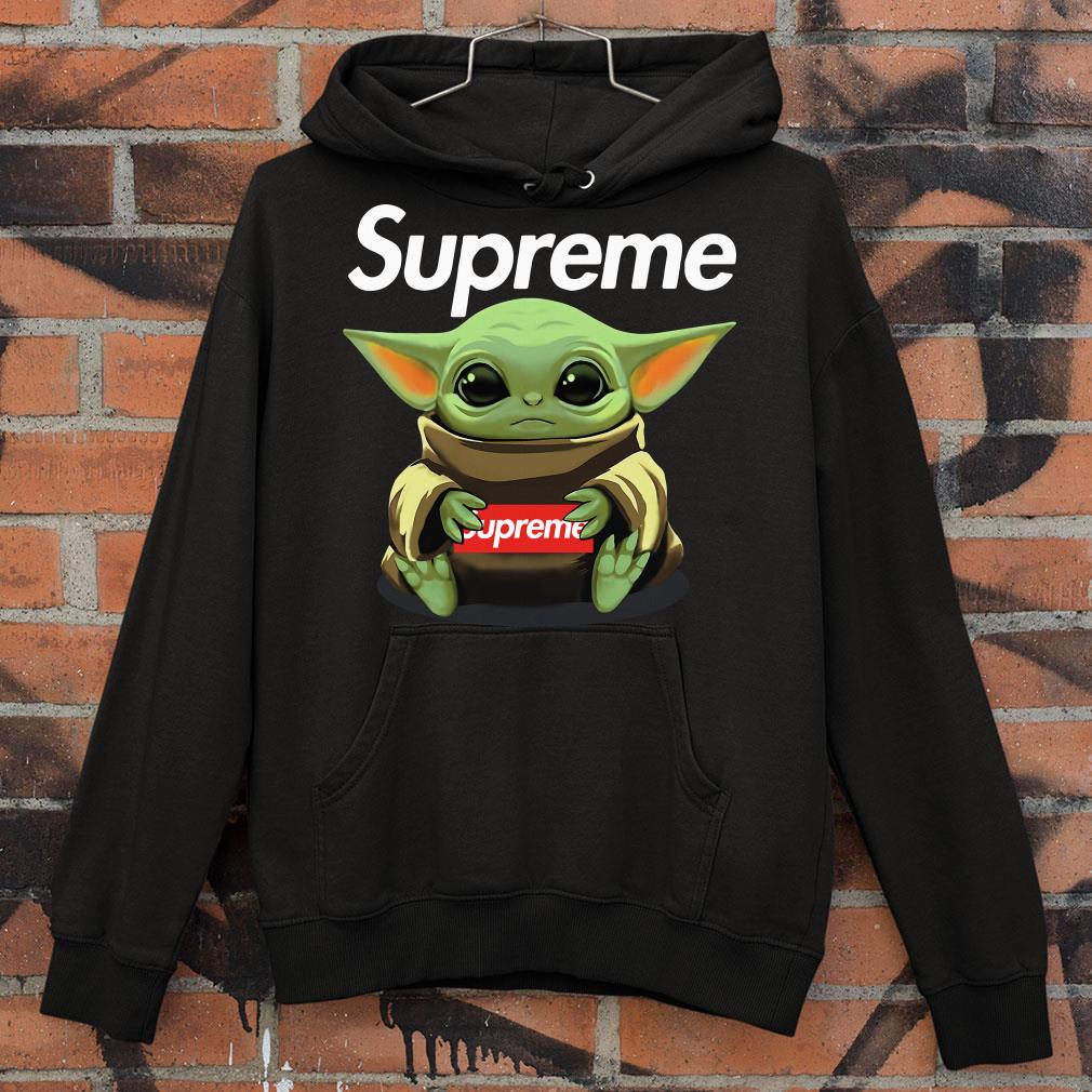 b81e5f87 baby yoda hug supreme shirt 4 - Funny Baby Yoda hug Supreme shirt