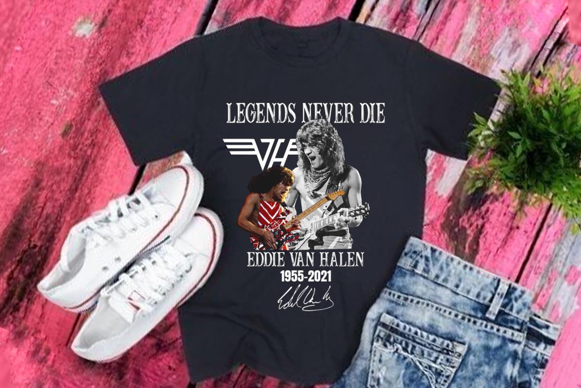 Vintage 65aniversary Van Halen Shirt, Legends Never Die Eddie Van Halen 1955 2020 Signature Shirt