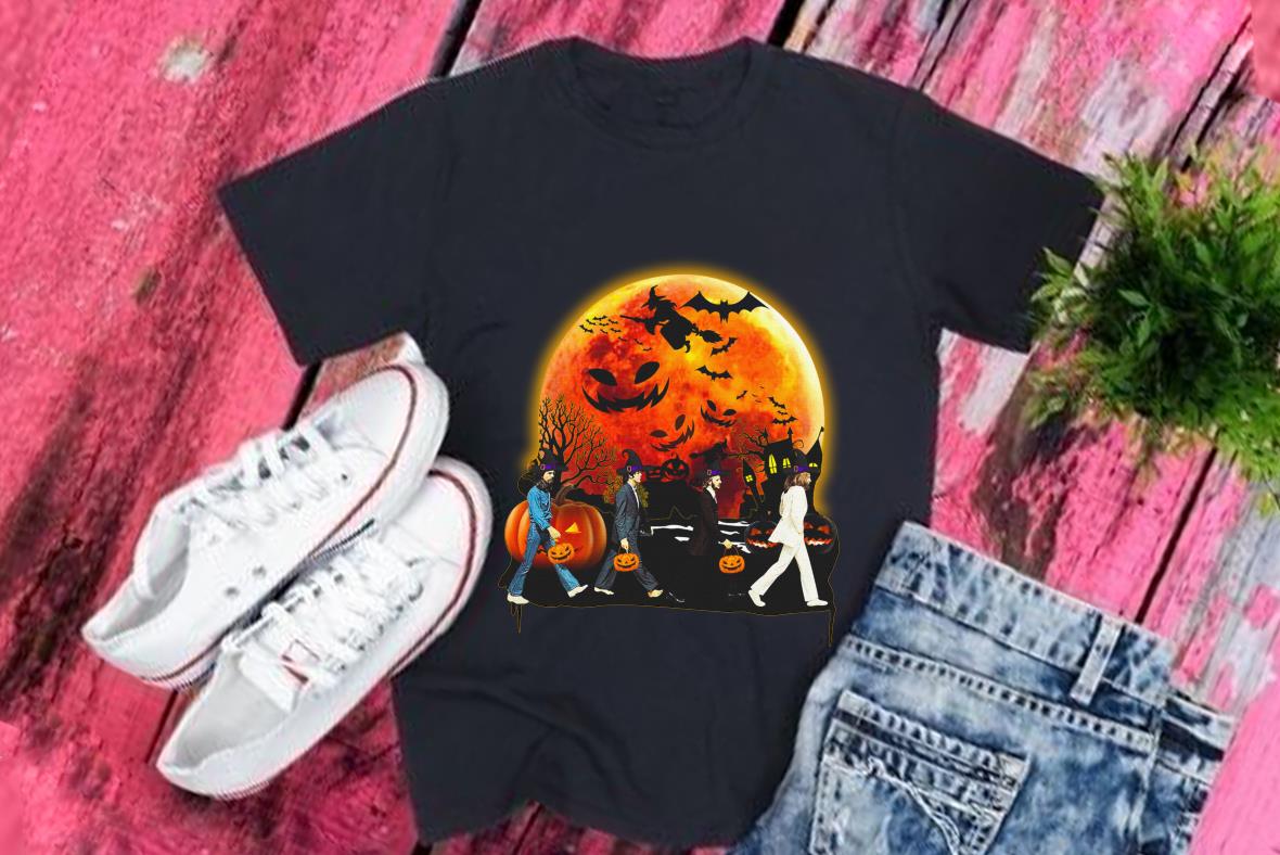 Vintage The Beatles halloween Shirt, The Beatles Abbey Road Moon Pumpkin Halloween Classic Shirt