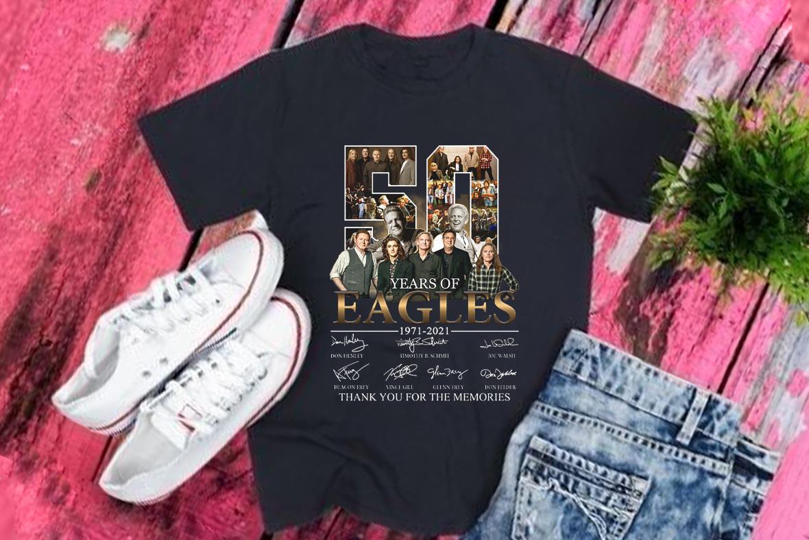 50 Years 1971 2021 Eagles Thank You For The Memories Signatures Shirt, Eagles Signatures Shirt