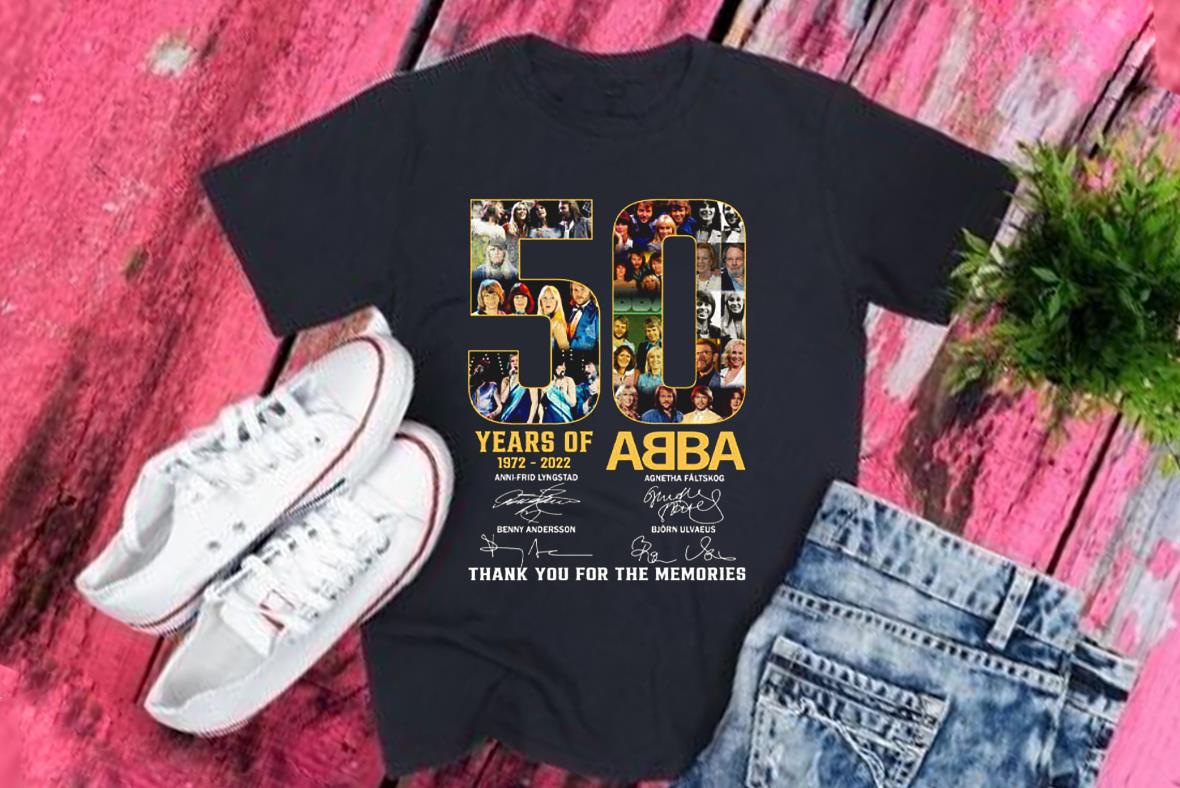 50 Years Of 1972 2022 Abba Thank You For The Memories Signatures Shirt, 50 Years Of Abba Shirt,