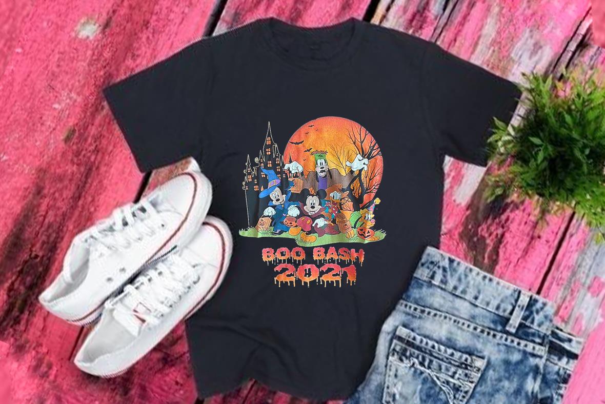 Boo Bash 2021 Disney Shirt, Mickey Donald Duck Pluto Dog Boo Bash 2021 Happy Halloween Shirt