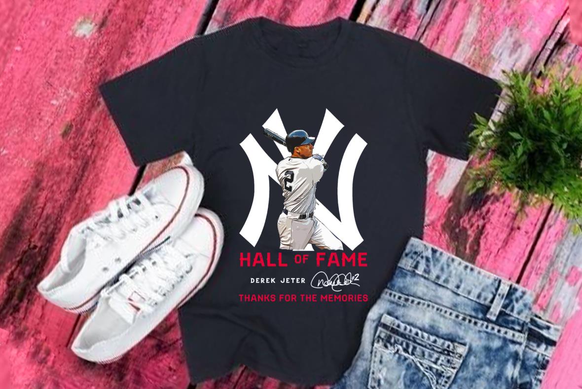 MLB Hall Of Fame Shirt, New York Yankees Hall Of Fame Derek Jeter Thank You For The Memories Signature Shirt