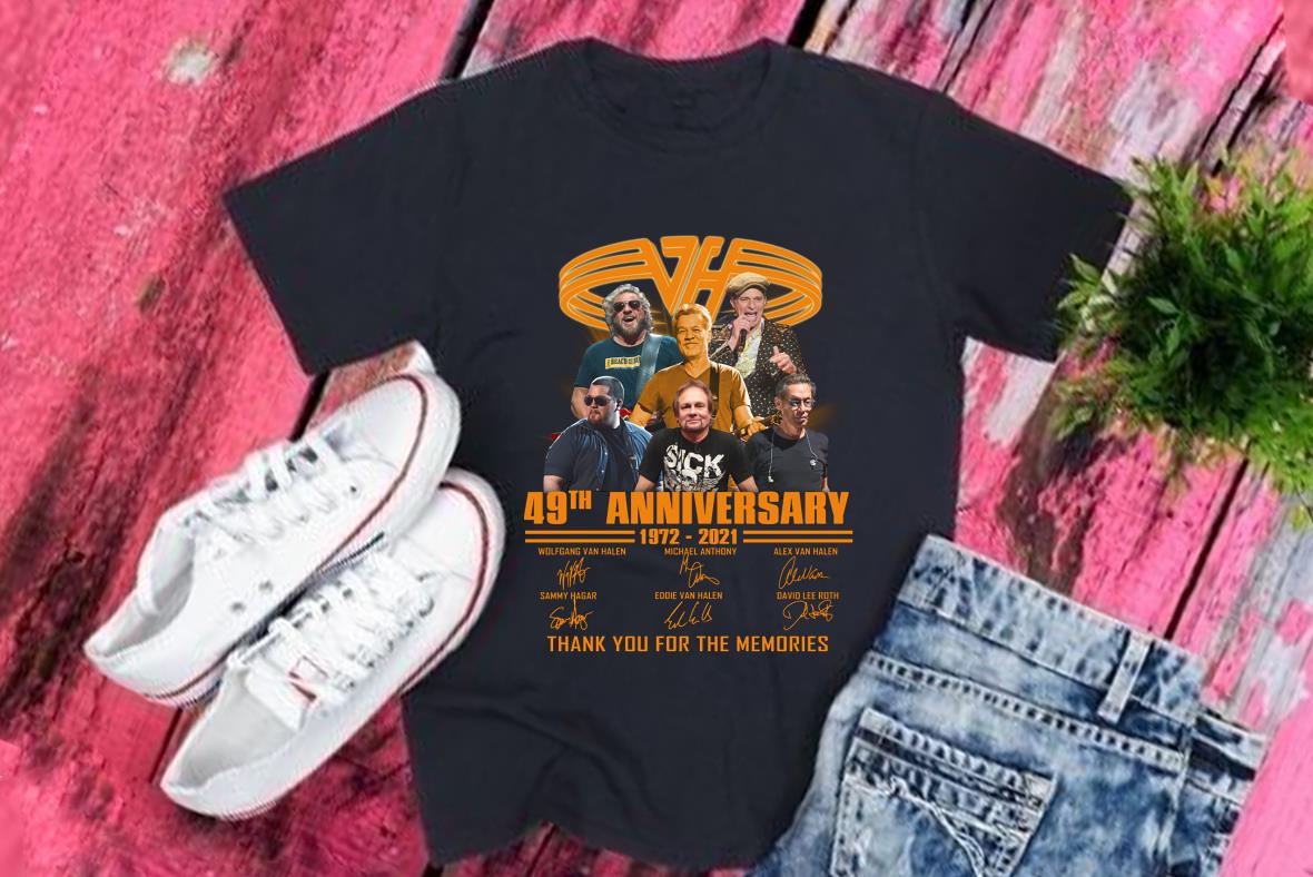 Orange Van Halen 49th Anniversary 1972 2021 Thank You For The Memories Shirt, Van Halen Shirt