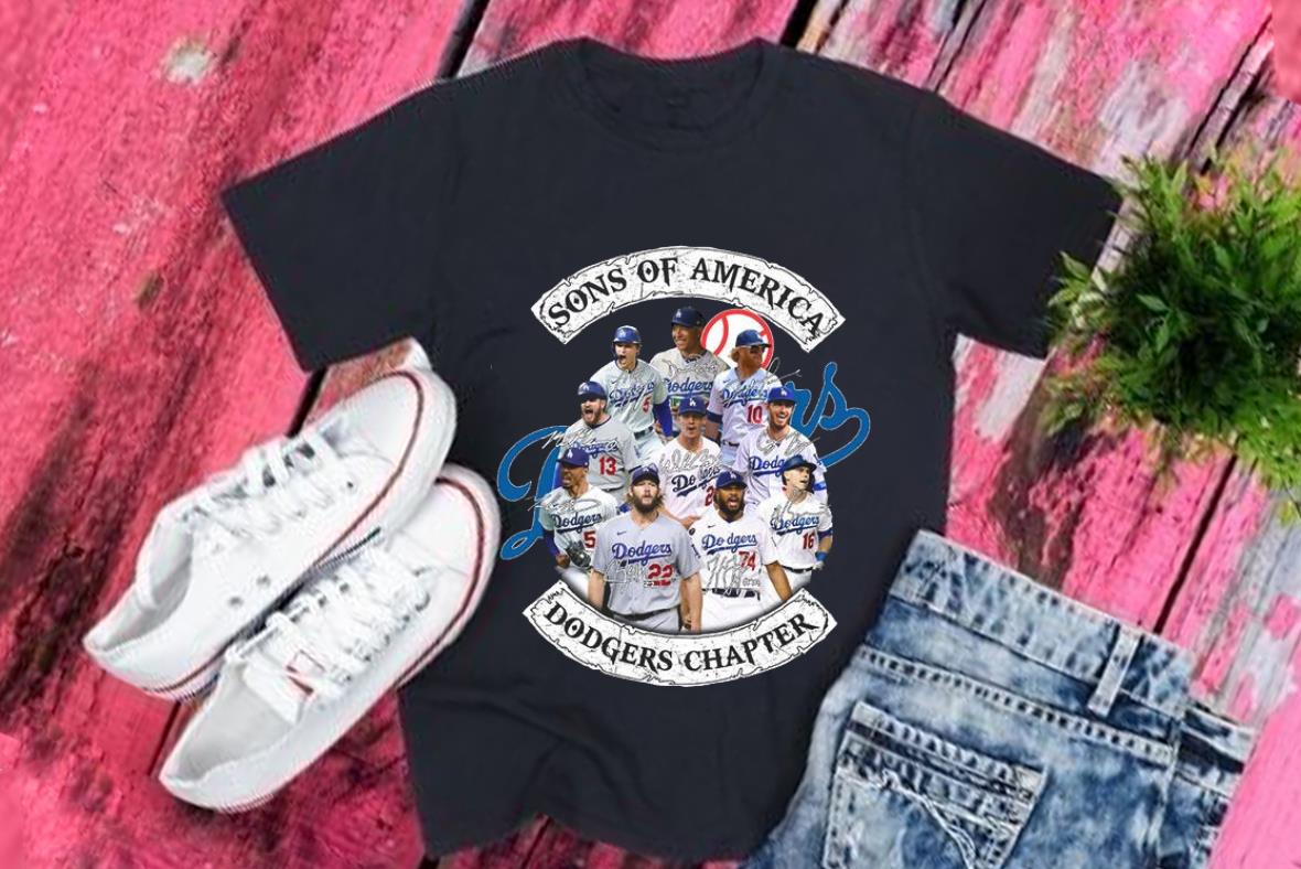 Vintage Baseball Sons Of America Dodgers Chapter Signatures Shirt, Dodgers Chapter Shirt, Sons Of American Dodgers Chapter Shirt