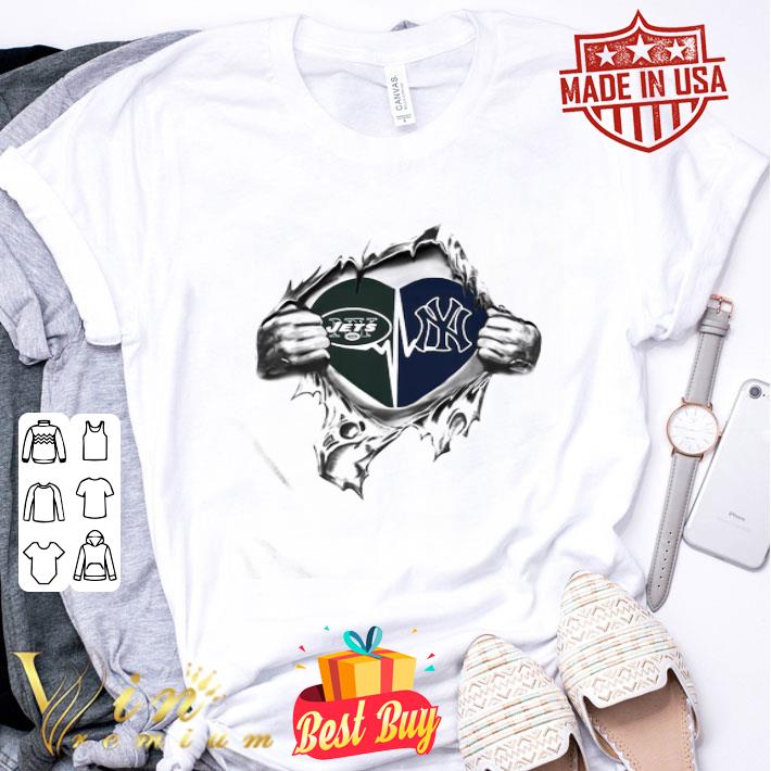 Insides Me New York Jets And New York Giants Heartbeat shirt