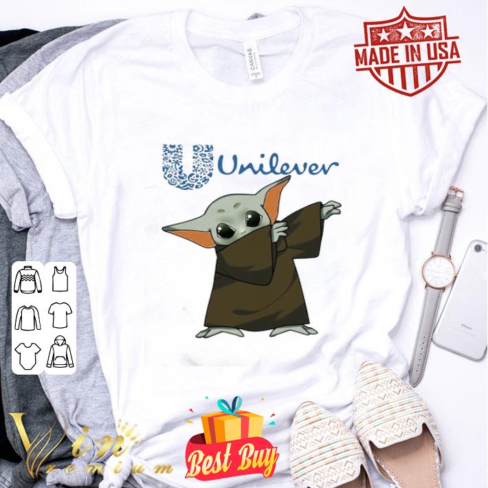 Dabbing baby yoda mask unilever logo coronavirus shirt