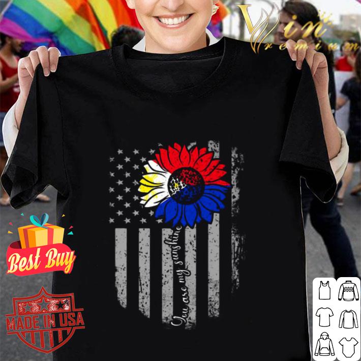 You Are My Sunshine Sunflower American Flag Czech shirt