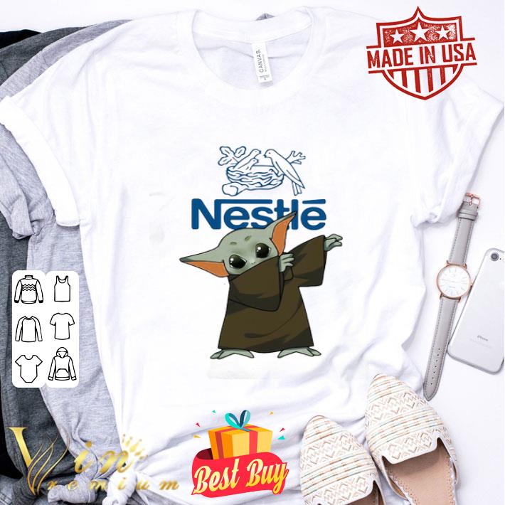 Dabbing baby yoda mask nestle logo coronavirus shirt