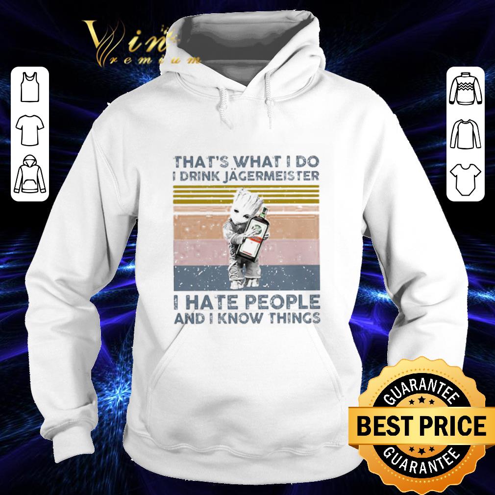 Marvel Baby Groot That’s what I do I drink Jagermeister I hate people vintage shirt