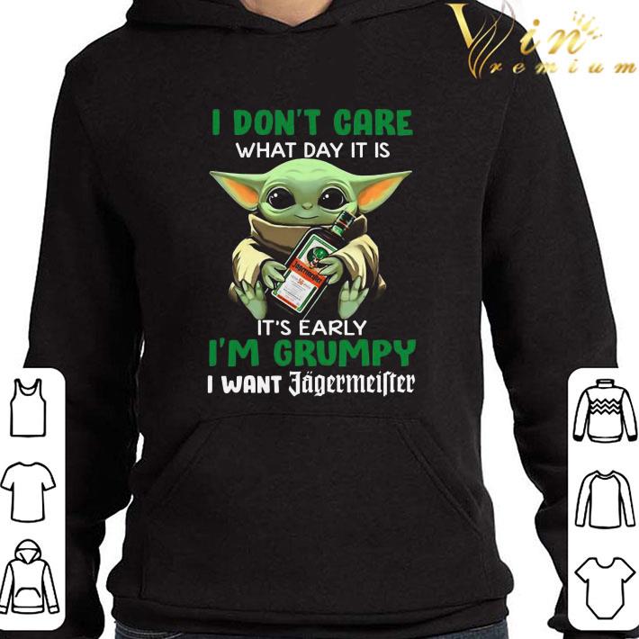 Star Wars Baby Yoda I Don’t Care What Day It Is I’m Grumpy I Want Jagermeister shirt