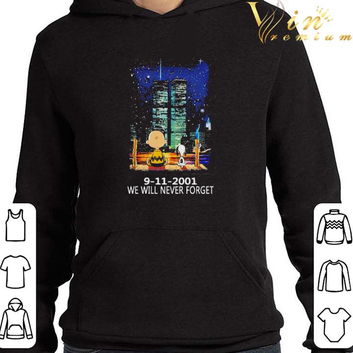 Snoopy And Charlie Brown 9-11-2001 We Will Never Forget shirt