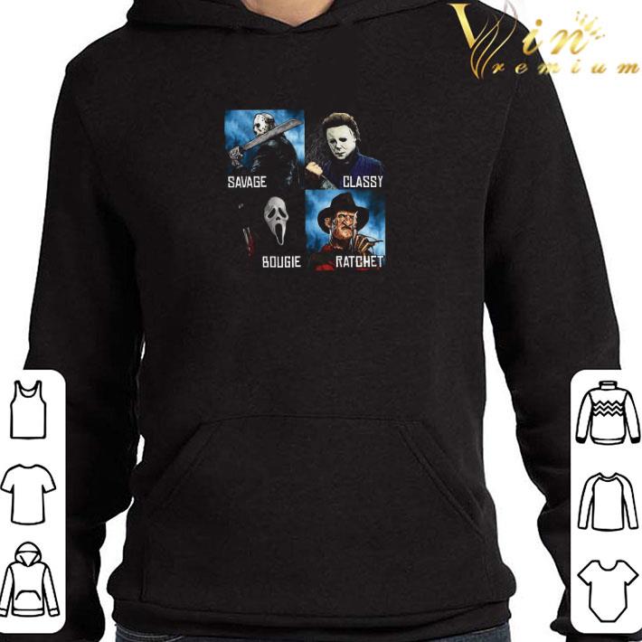 Horror film characters savage classy bougie ratchet shirt