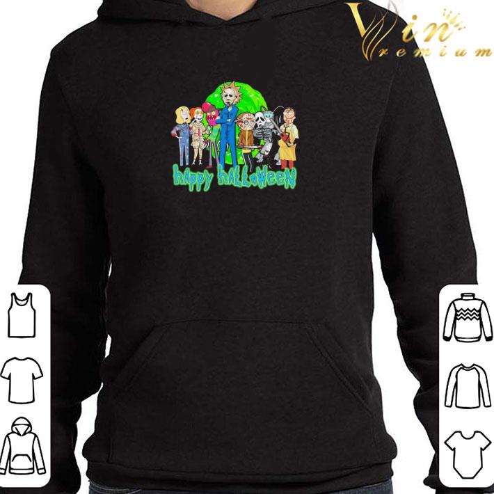 Horror Movie Character Style Rick and Morty happy Halloween shirt