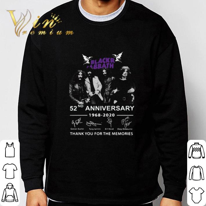 Black Sabbath 52nd Anniversary 1968-2020 Thank You For The Memories shirt