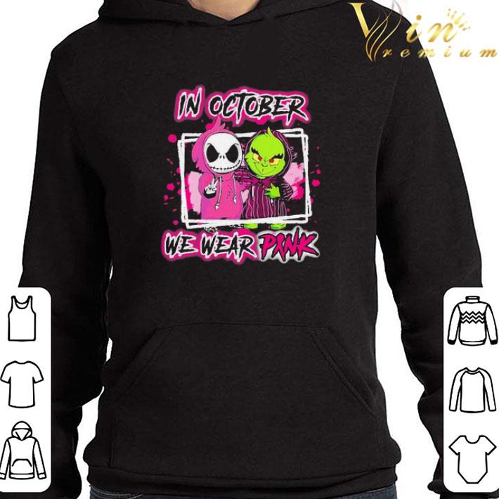 Jack Skellington and Grinch In October We Wear Pink shirt