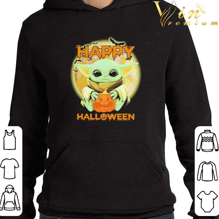 Star Wars Baby Yoda hug Pumpkin Happy Halloween shirt