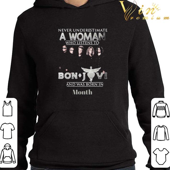 Never Underestimate A Woman Who Listens To Bon Jovi And Was Born In Month shirt