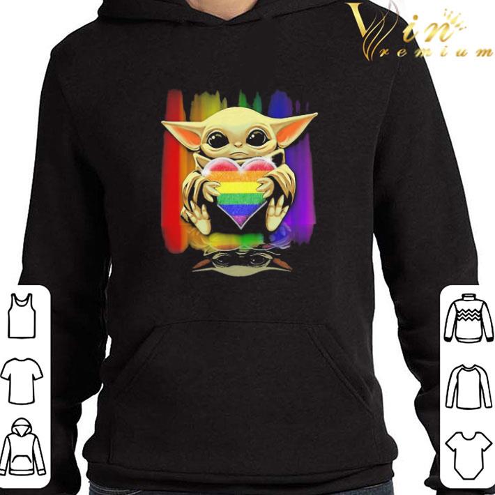 Star Wars Baby yoda hug heart Pride water reflection shirt
