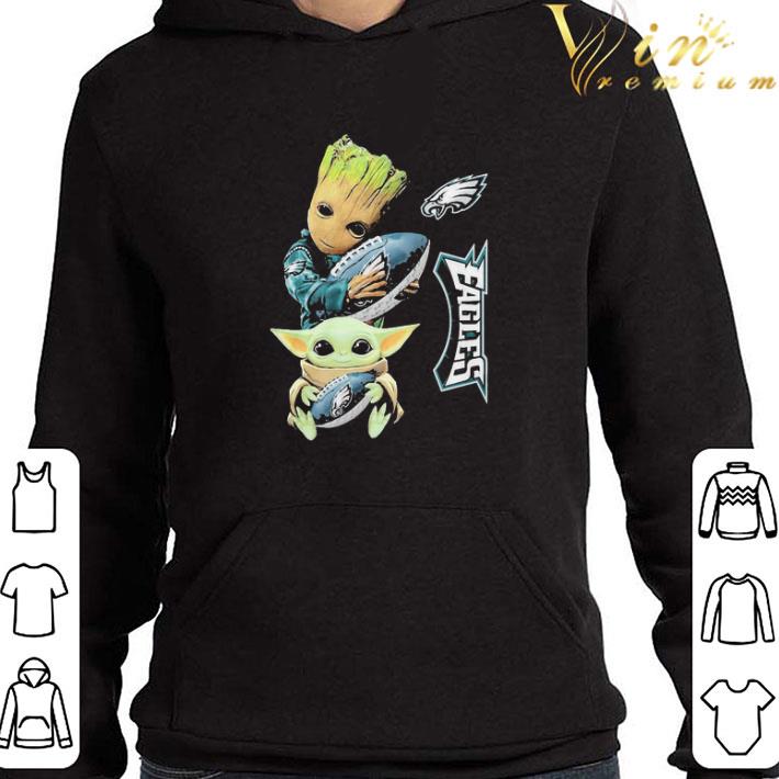 Star Wars Baby yoda and baby Groot hug Rugby Eagles shirt