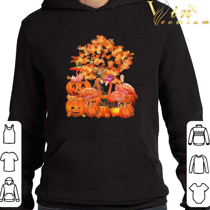 Flamingos pumpkin happy Halloween shirt
