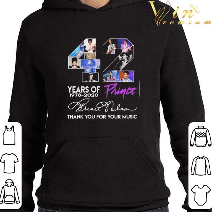 Prince 42 years of 1978 2020 thank you for the memories signatures shirt