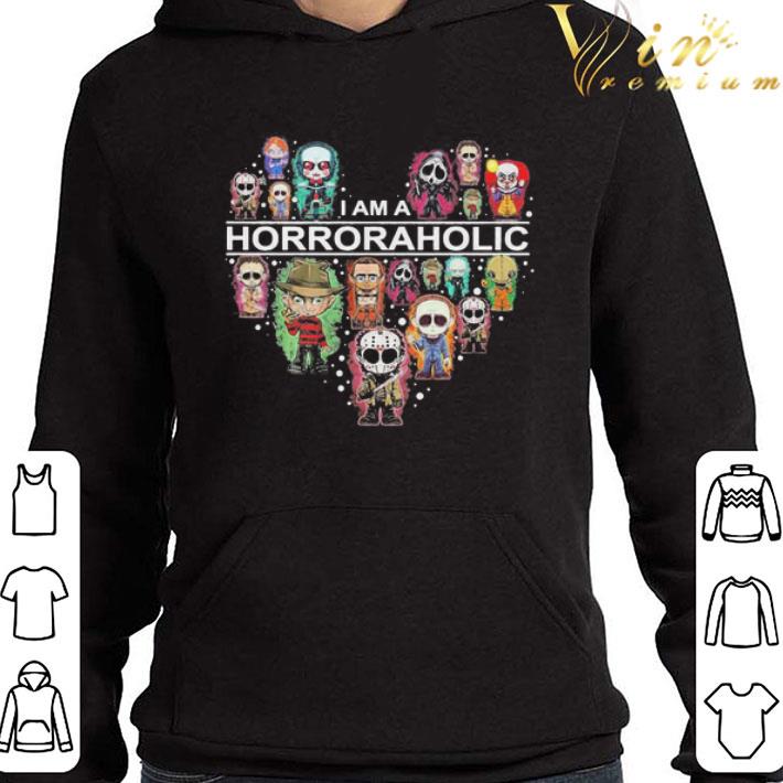 I am a HorrorAholic Horror chibi character Heart shirt