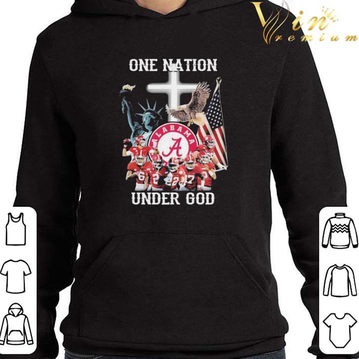 On Nation Alabama Crimson Tide under god American flag shirt