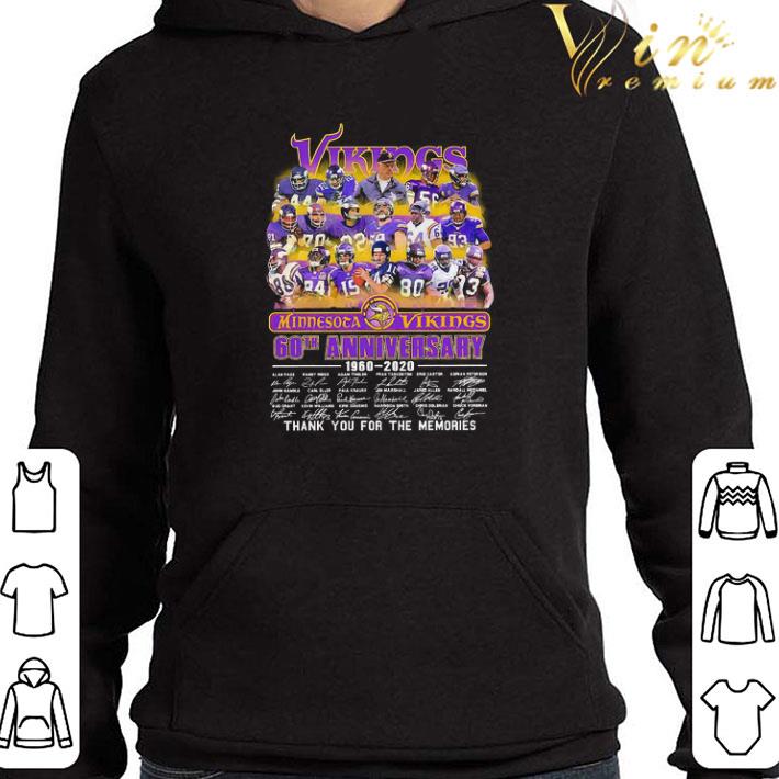 Minnesota Vikings 60th anniversary 1960 2020 thank You for the memories signatures shirt