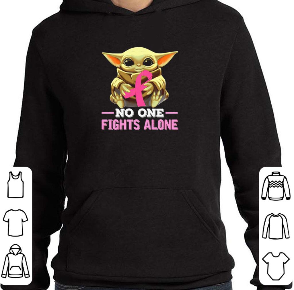 Baby Yoda Breast Cancer no one fights alone shirt
