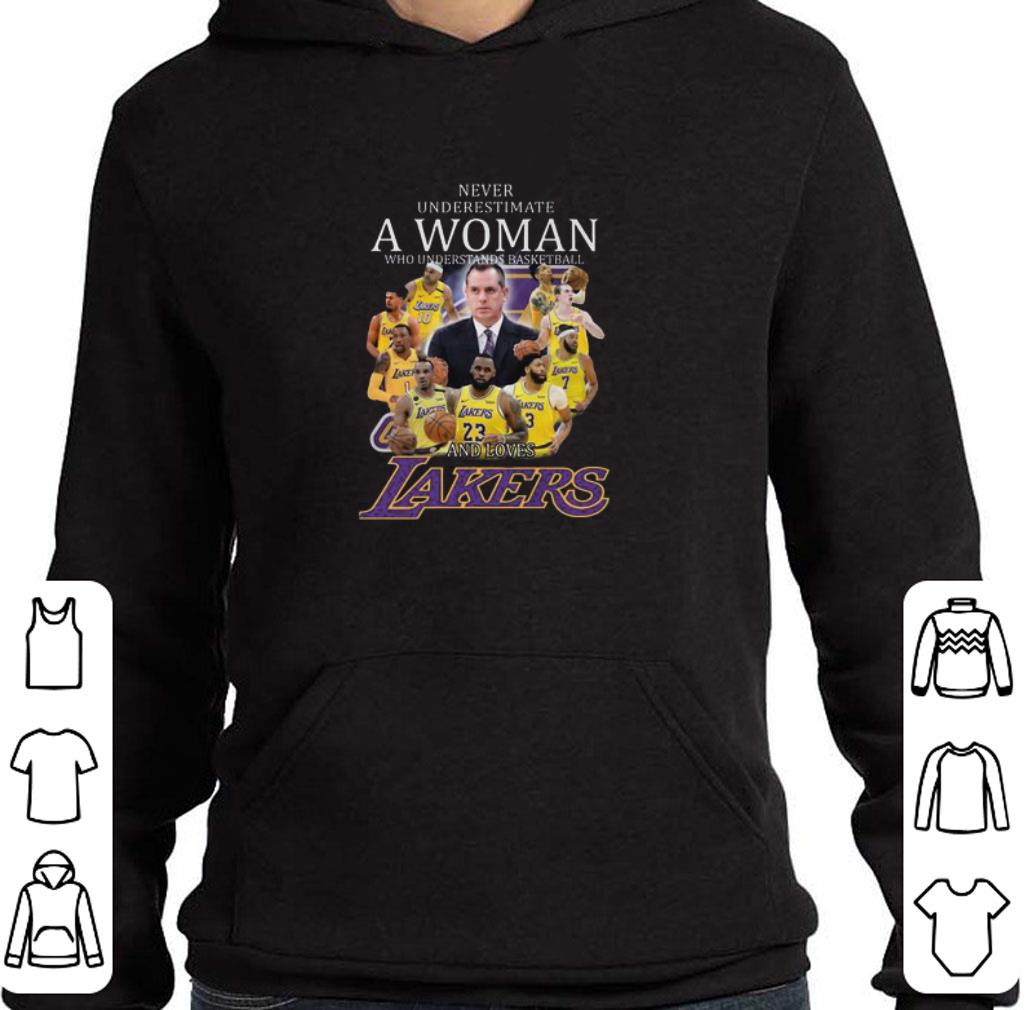 Never underestimate a woman loves Los Angeles Lakers team coach shirt