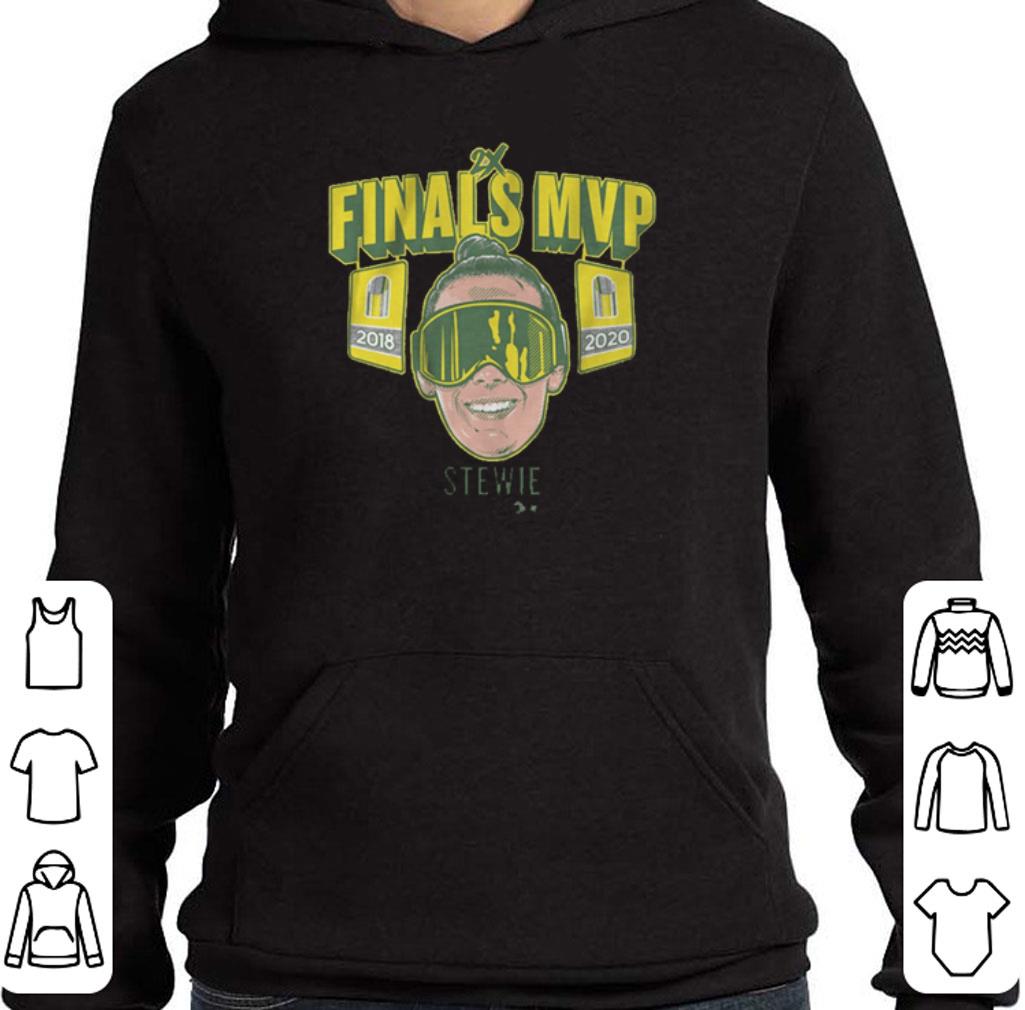 Seattle’s Breanna Stewart celebrating a 2nd Finals MVP shirt