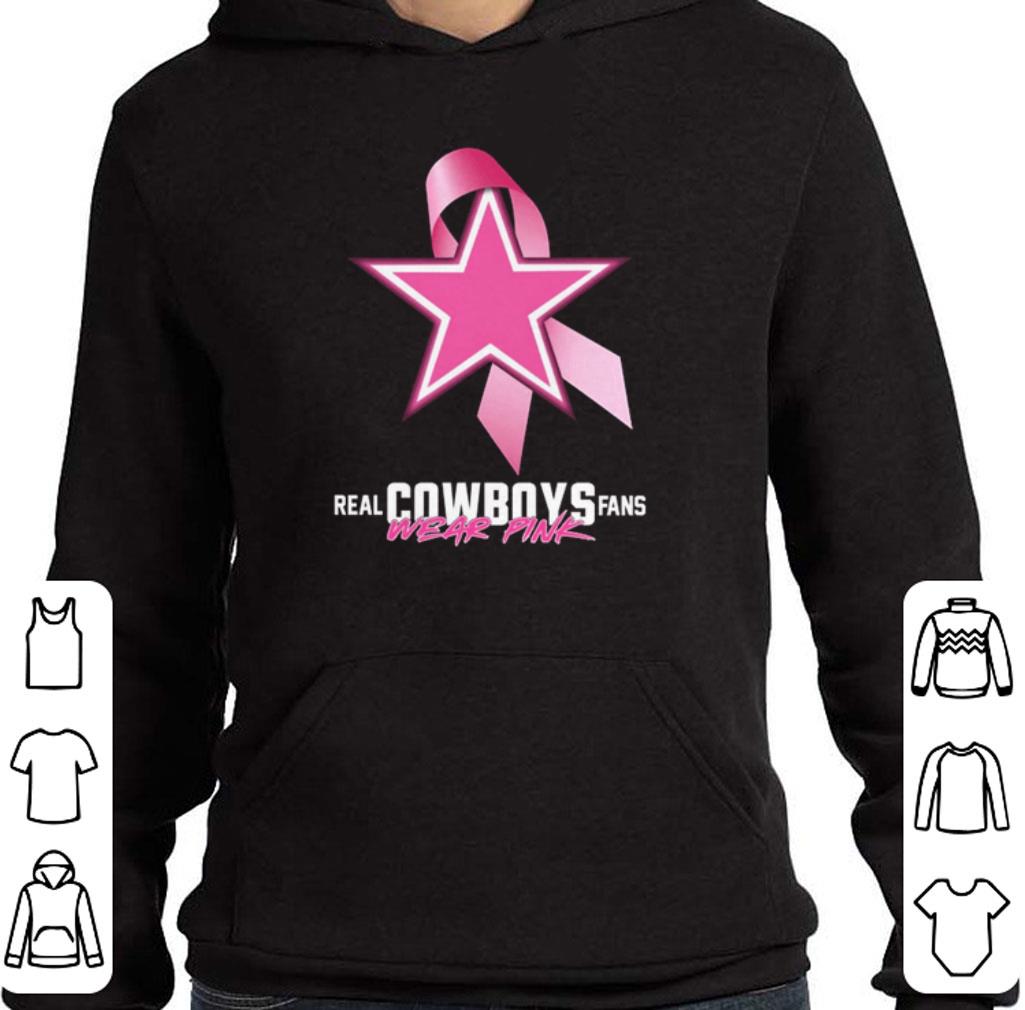 Breast cancer awareness real Cowboys fans wear pink shirt
