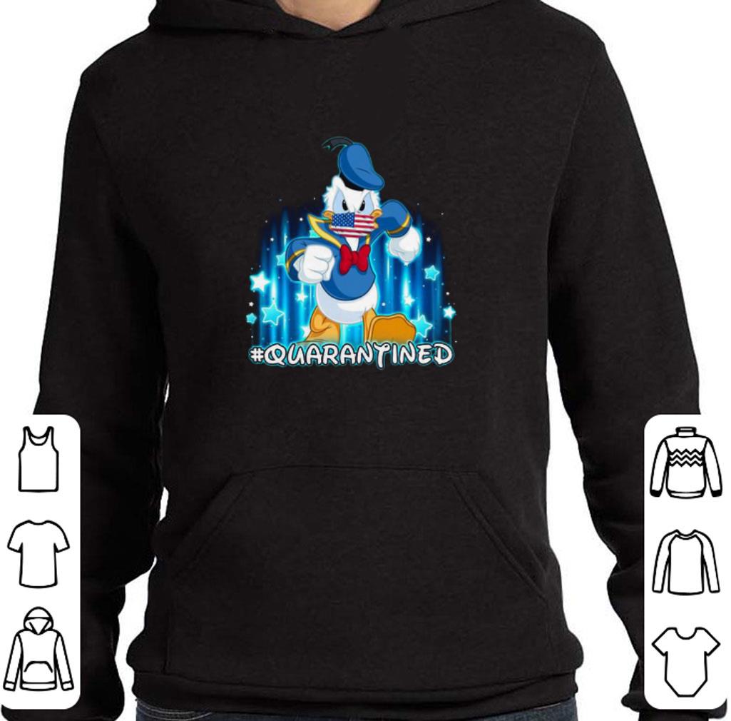 Donald duck face mask quarantined American flag shirt