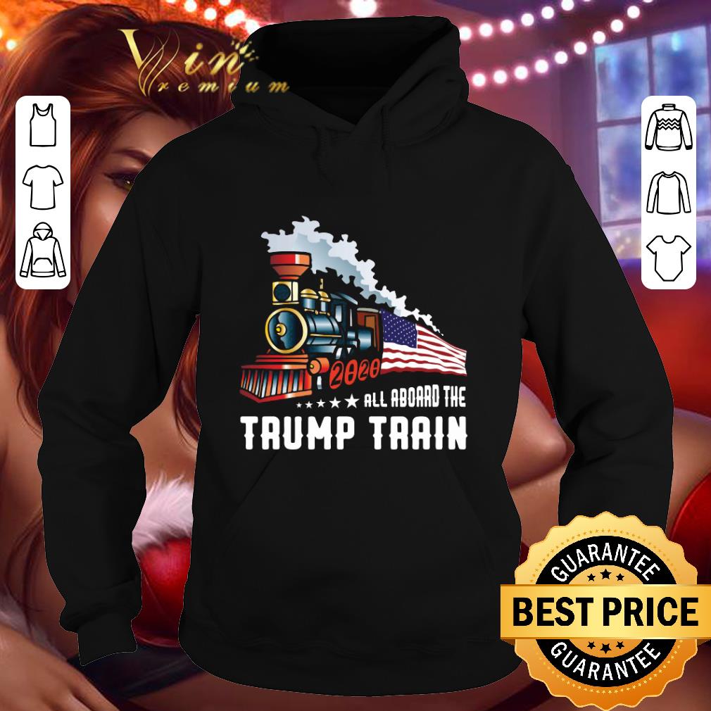 2020 All Aboard The Trump Train American flag shirt