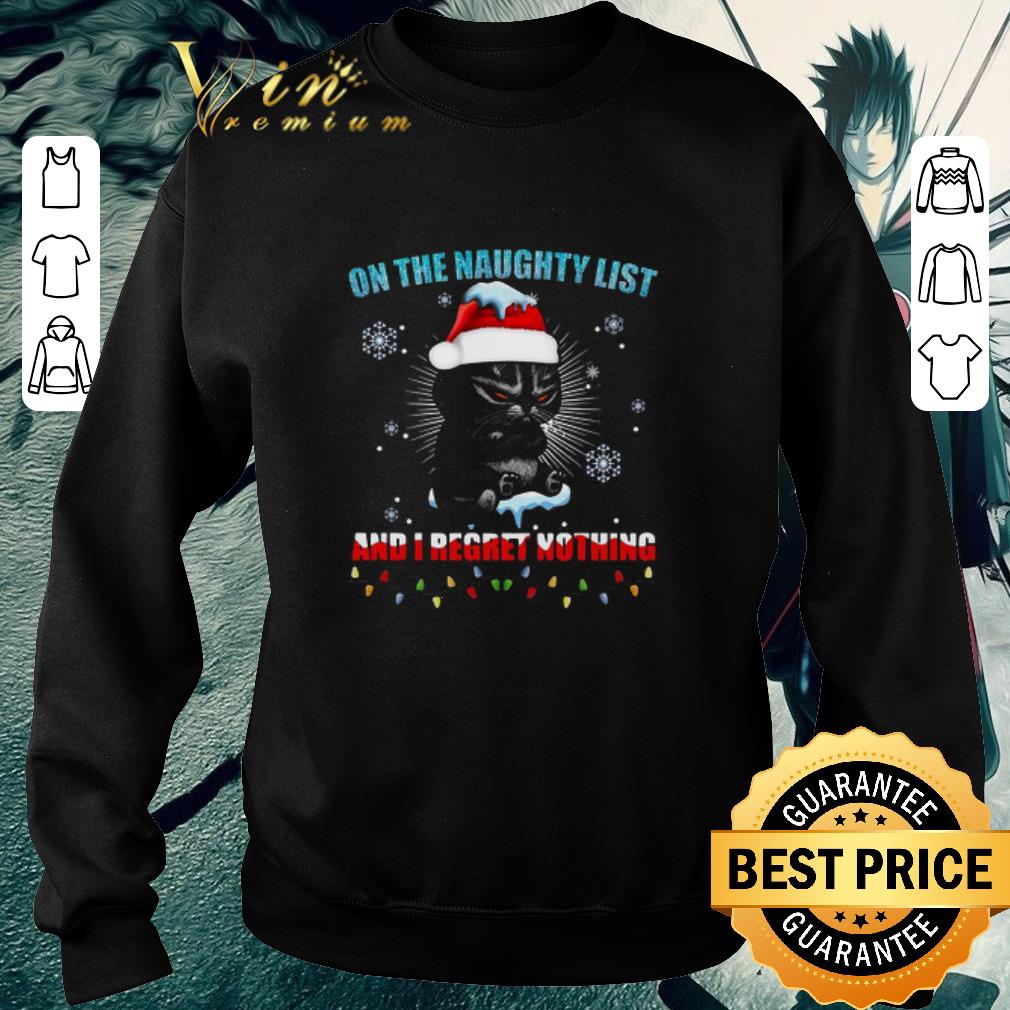 Official Santa Cat Grumpy On The Naughty List And I Regret Nothing 2020 Christmas Sweater shirt