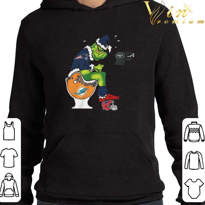 The Grinch New England Patriots Shit On Toilet Miami Dolphins And Other Teams Christmas Sweater shirt