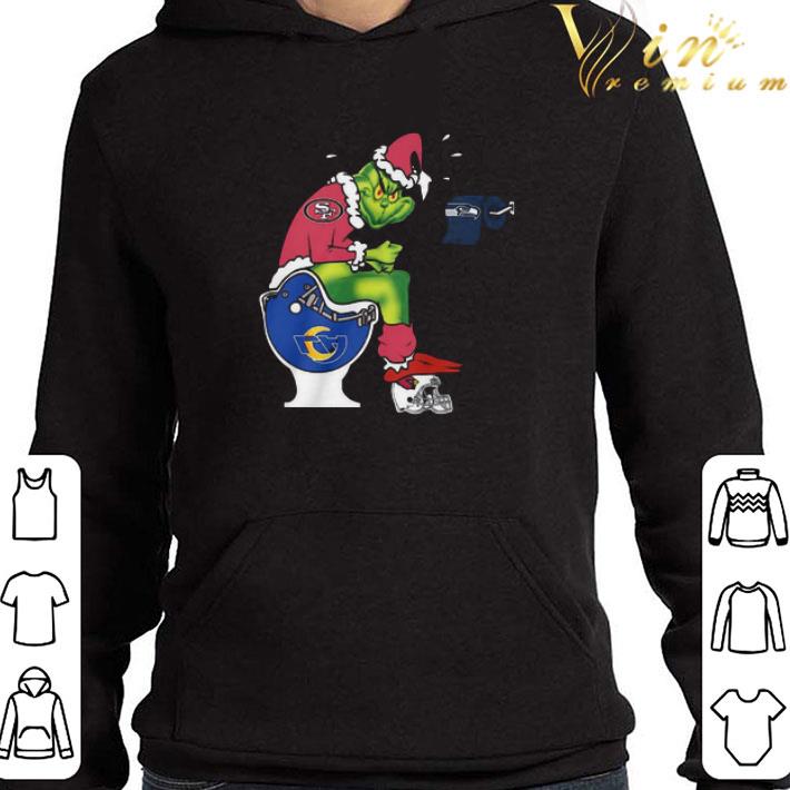 The Grinch San Francisco 49ers Shit On Toilet Los Angeles Rams And Other Teams Christmas Sweater shirt