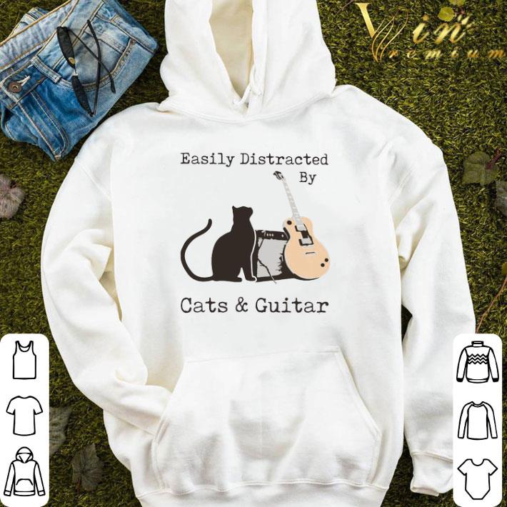 Easily Distracted By Cats And Guitar shirt