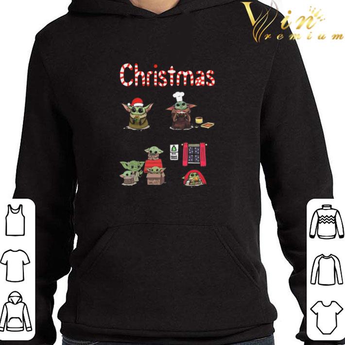 Christmas Baby Yoda Wrap Gifts Make Cookies Spend Time With Family Wait For Santa Sweater shirt
