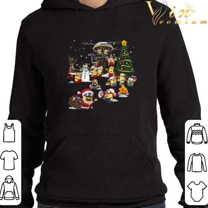 Santa Minions Snowman Merry Christmas Tree Sweater shirt