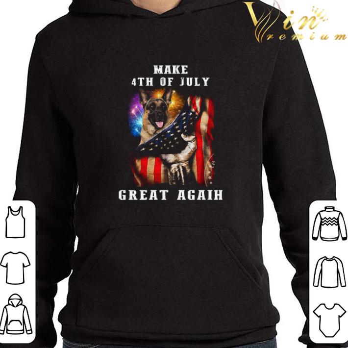 German Shepherd Dog Make 4th Of July Great Again American Flag shirt
