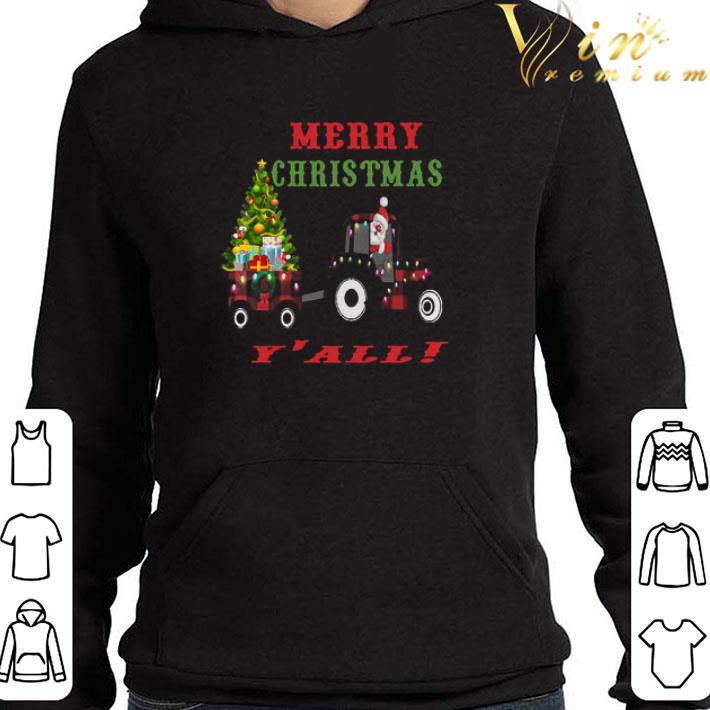 Santa Claus Riding Tractor Merry Christmas Y’all Sweater shirt
