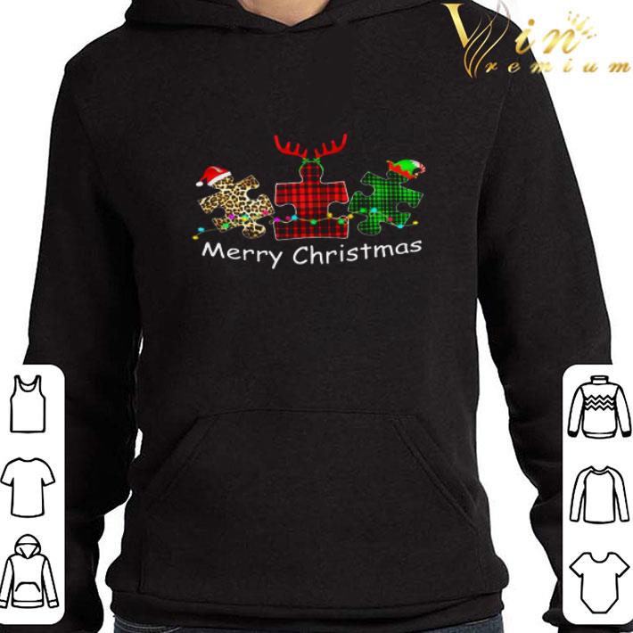 Autism Santa Reindeer Elf Merry Christmas shirt