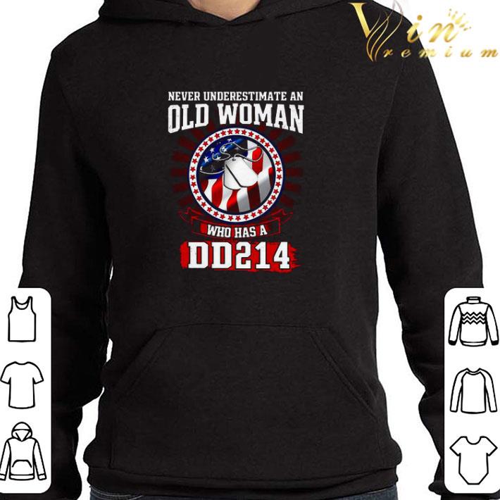 Never Underestimate An Old Woman Who Has A DD 214 Dog tag shirt