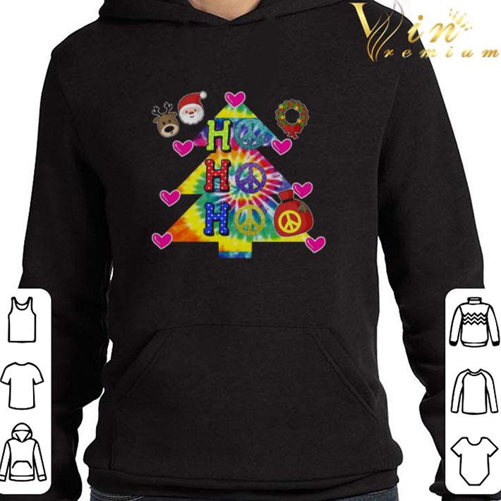 Ho Ho Ho Peace Symbols Santa Reindeer Christmas Tree Sweater shirt